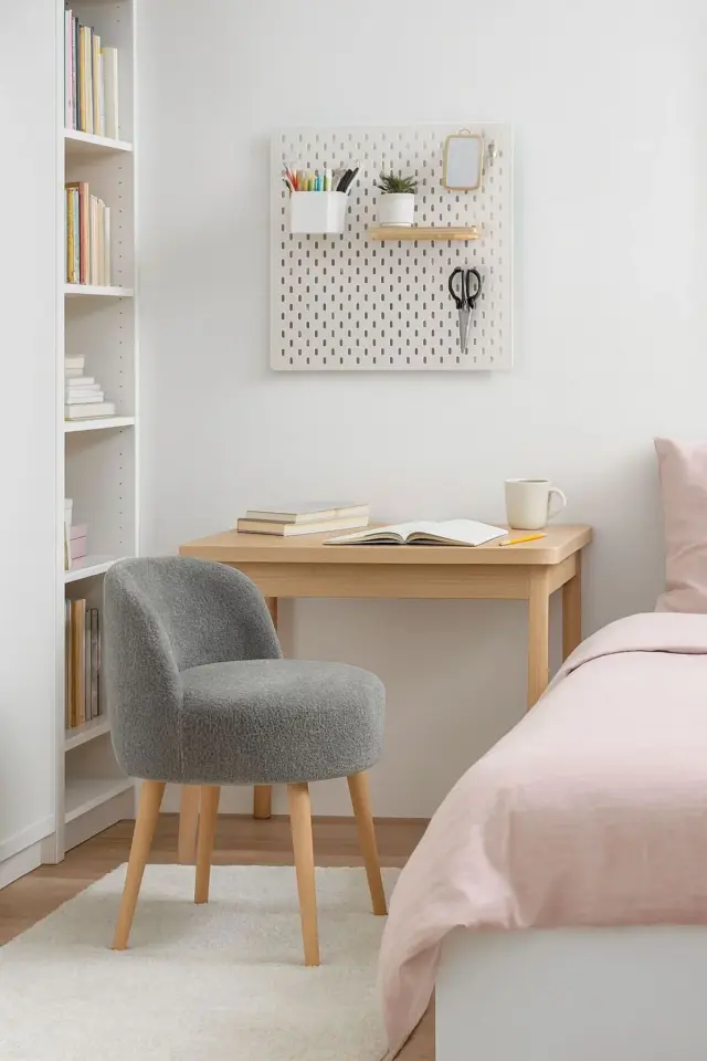 WEBPANYA X Large GRİ Teddy Kumaş Dekoratif Berjer Puf Makyaj Masası Pufu