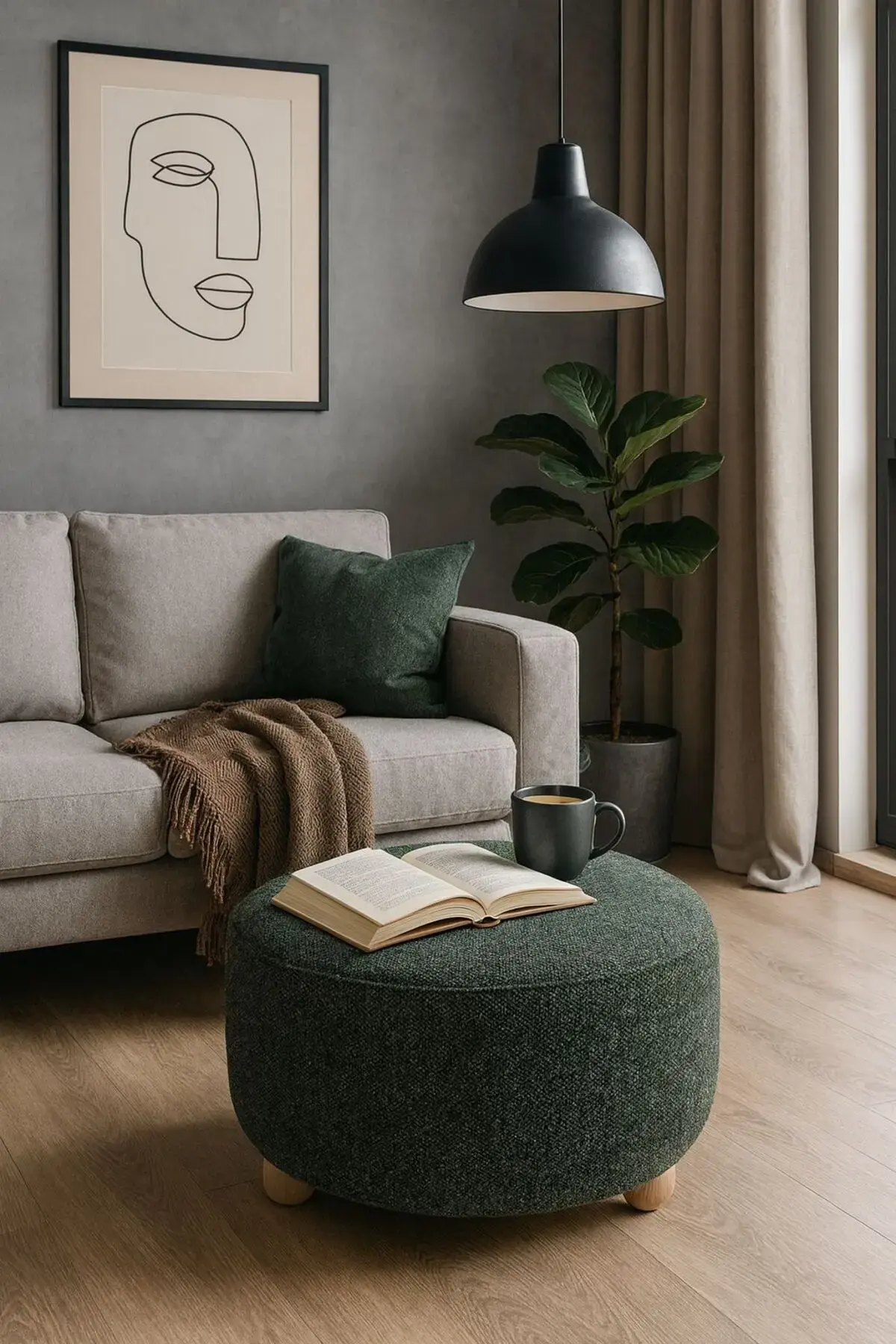 WEBPANYA Gürgen Ahşap Ayak Xlarge Oturma Alanı Teddy Kumaş Pofidik Puf Bench Orta Sehpa